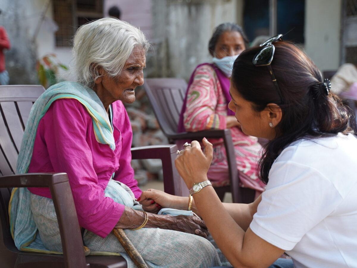 Community support moment reflecting trust and care